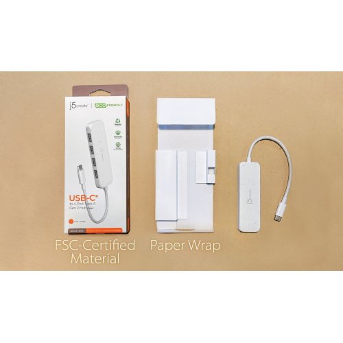 USB-хаб J5create JCH341E USB Type-C 4 in 1 (JCH341ER-N) Misty Rose купити в Україні | Telemart фото