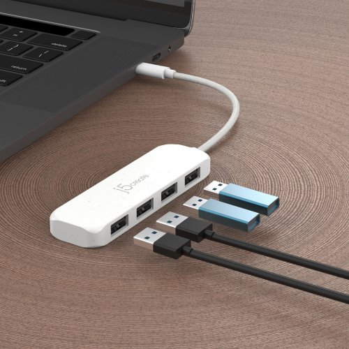 USB-хаб J5create JCH341E USB Type-C 4 in 1 (JCH341EW-N) Pure White купити в Україні | Telemart фото
