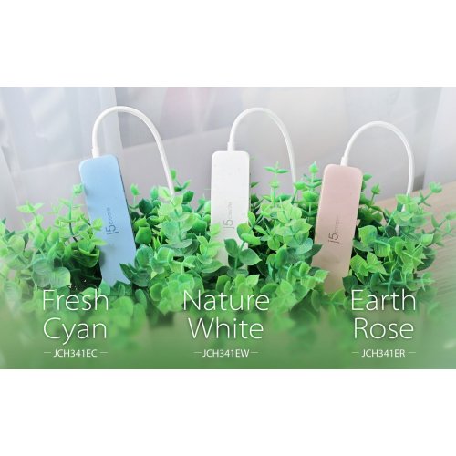 USB-хаб J5create JCH341E USB Type-C 4 in 1 (JCH341EW-N) Pure White купити в Україні | Telemart фото