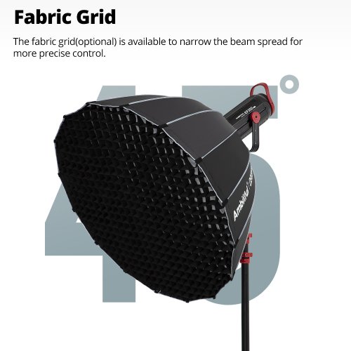 Софтбокс Ambitful Q9-90 with grid 90cm One-click Installation Parabolic Softbox (6974660944810) купить в Украине | Telemart фото