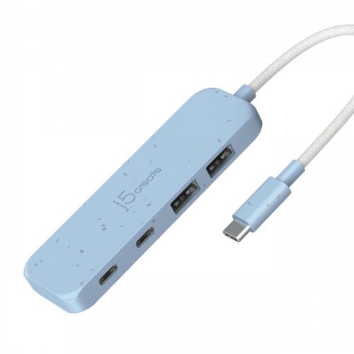 USB-хаб J5create JCH342E USB Type-C 4 in 1 (JCH342EC-N) Cyan купити в Україні | Telemart фото