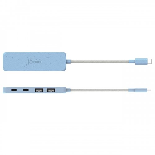 USB-хаб J5create JCH342E USB Type-C 4 in 1 (JCH342EC-N) Cyan купити в Україні | Telemart фото