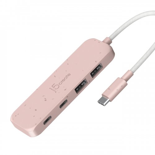 USB-хаб J5create JCH342E USB Type-C 4 in 1 (JCH342ER-N) Misty Rose купити в Україні | Telemart фото