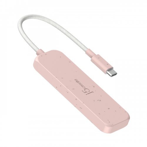 USB-хаб J5create JCH342E USB Type-C 4 in 1 (JCH342ER-N) Misty Rose купити в Україні | Telemart фото