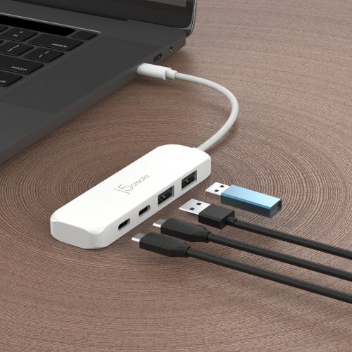 USB-хаб J5create JCH342E USB Type-C 4 in 1 (JCH342EW-N) Pure White купити в Україні | Telemart фото