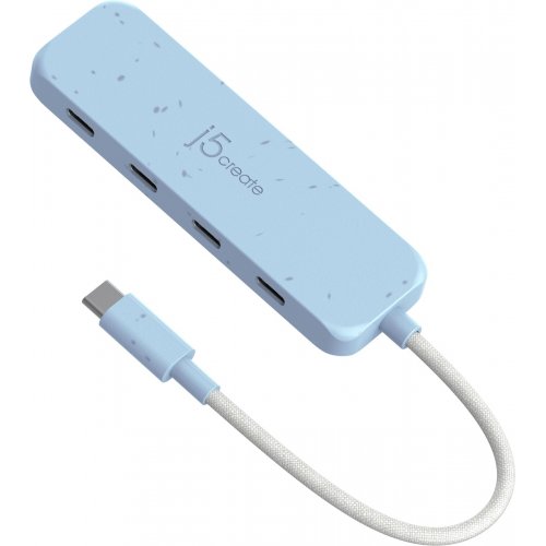 USB-хаб J5create JCH345E USB Type-C 4 in 1 (JCH345EC-N) Fresh Cyan купити в Україні | Telemart фото