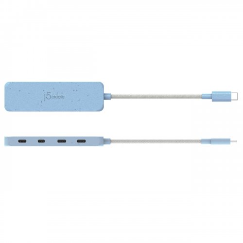 USB-хаб J5create JCH345E USB Type-C 4 in 1 (JCH345EC-N) Fresh Cyan купити в Україні | Telemart фото