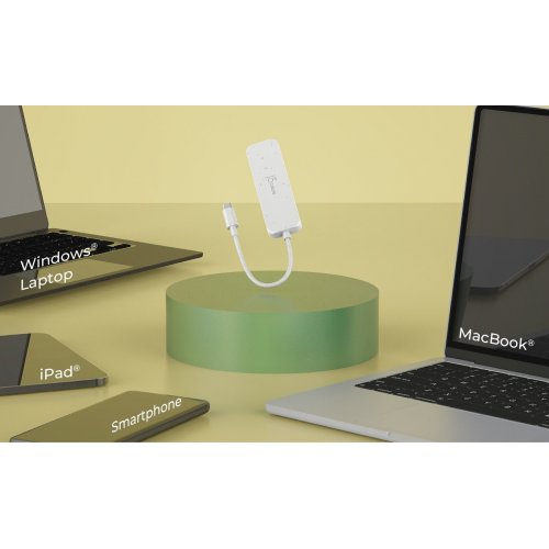 USB-хаб J5create JCH345E USB Type-C 4 in 1 (JCH345EC-N) Fresh Cyan купити в Україні | Telemart фото