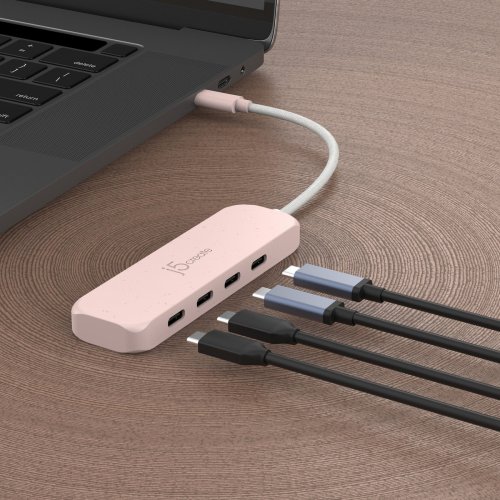 USB-хаб J5create JCH345E USB Type-C 4 in 1 (JCH345ER-N) Earth Rose купить в Украине | Telemart фото