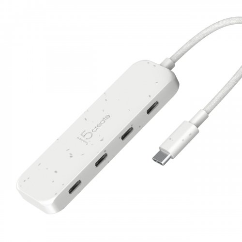 USB-хаб J5create JCH345E USB Type-C 4 in 1 (JCH345EW-N) Nature White купити в Україні | Telemart фото