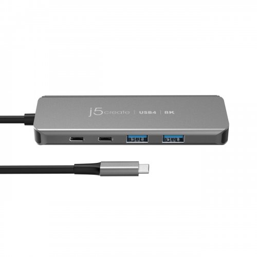 USB-хаб J5create JCH453 USB Type-C 5 in 1 (JCH453-N) Space Gray купити в Україні | Telemart фото
