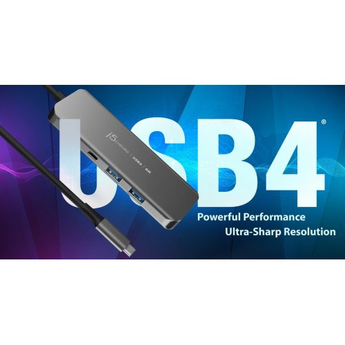 USB-хаб J5create JCH453 USB Type-C 5 in 1 (JCH453-N) Space Gray купити в Україні | Telemart фото