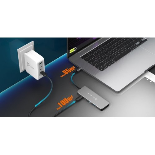 USB-хаб J5create JCH453 USB Type-C 5 in 1 (JCH453-N) Space Gray купити в Україні | Telemart фото