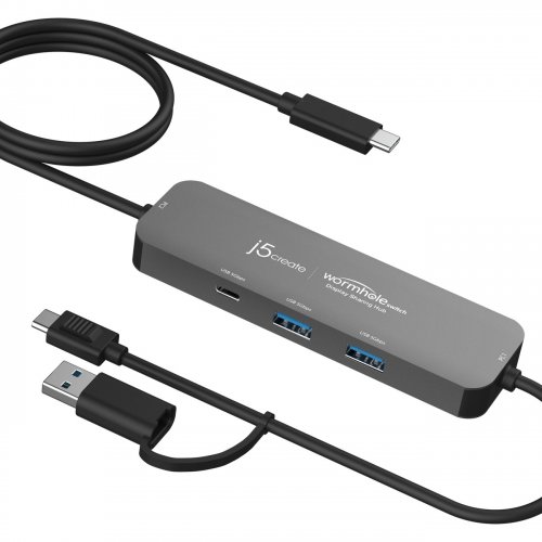 USB-хаб J5create JCH462 Wormhole Switch USB Type-C 3 in 1 (JCH462-N) Space Gray купити в Україні | Telemart фото