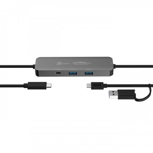 USB-хаб J5create JCH462 Wormhole Switch USB Type-C 3 in 1 (JCH462-N) Space Gray купити в Україні | Telemart фото
