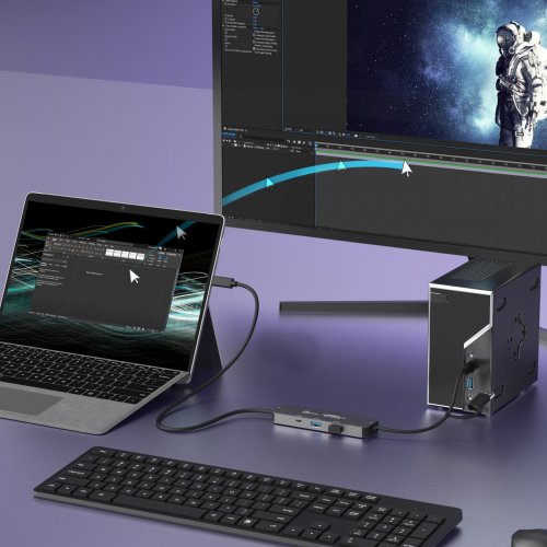 USB-хаб J5create JCH462 Wormhole Switch USB Type-C 3 in 1 (JCH462-N) Space Gray купити в Україні | Telemart фото