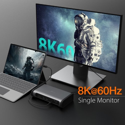 Док-станція J5create JTD568 Docking Station Thunderbolt 4 15 in 1 (JTD568-EN) Space Gray купити в Україні | Telemart фото