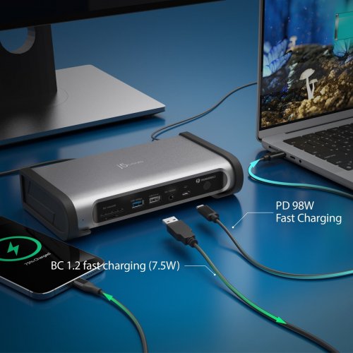 Док-станція J5create JTD568 Docking Station Thunderbolt 4 15 in 1 (JTD568-EN) Space Gray купити в Україні | Telemart фото