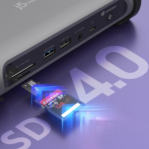 Док-станція J5create JTD568 Docking Station Thunderbolt 4 15 in 1 (JTD568-EN) Space Gray купити в Україні | Telemart фото