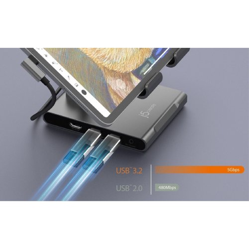 Док-станция J5create JTS224 Docking Station for iPad USB Type-C 8 in 1 (JTS224-N) Grey купить в Украине | Telemart фото
