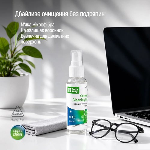Набір для чищення ColorWay 2 in 1 Cleaning Kit 60ml (CW-2615) купити в Україні | Telemart фото