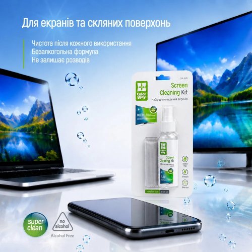 Набір для чищення ColorWay 2 in 1 Cleaning Kit 60ml (CW-2615) купити в Україні | Telemart фото
