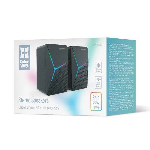 Акустична система ColorWay 2.0 LED USB (CW-SPU01BK) Black купити в Україні | Telemart фото