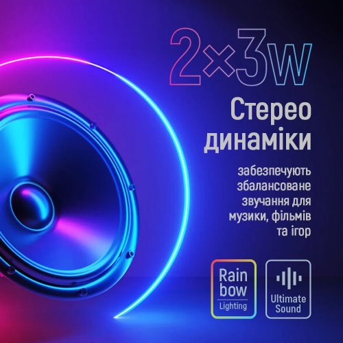 Акустична система ColorWay 2.0 LED USB (CW-SPU01BK) Black купити в Україні | Telemart фото