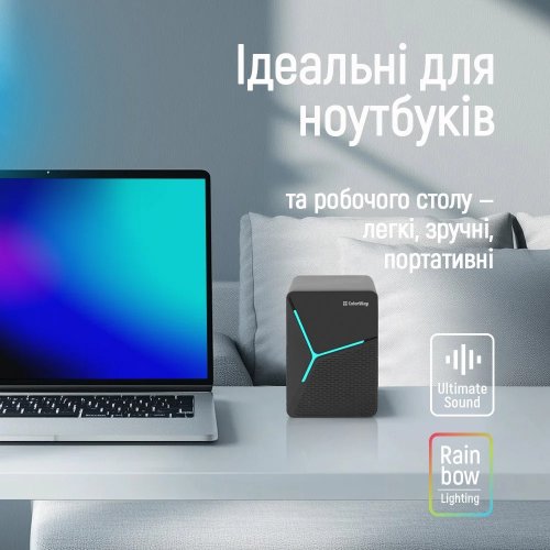 Акустична система ColorWay 2.0 LED USB (CW-SPU01BK) Black купити в Україні | Telemart фото