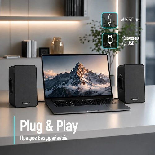 Акустическая система ColorWay BaseSound 2.0 USB (CW-SPU03BK) Black купить в Украине | Telemart фото