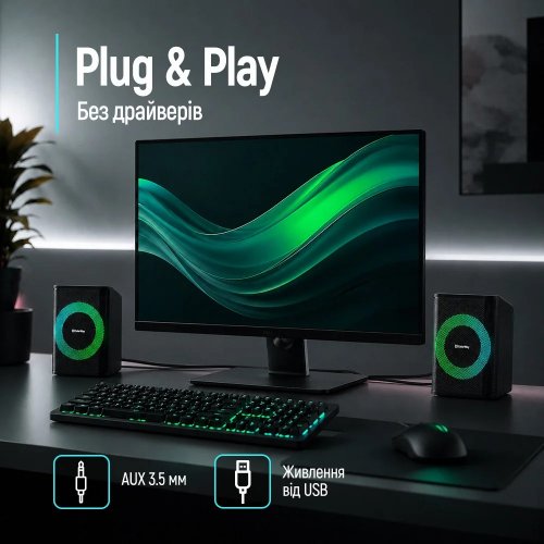 Акустична система ColorWay PulseRing 2.0 RGB USB (CW-SPU04BK) Black купити в Україні | Telemart фото