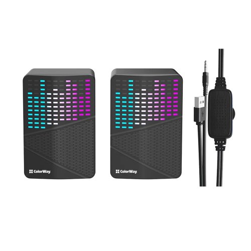 Акустична система ColorWay SoundWave 2.0 RGB USB (CW-SPU06BK) Black купити в Україні | Telemart фото