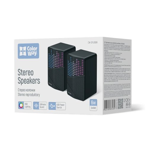 Акустична система ColorWay SoundWave 2.0 RGB USB (CW-SPU06BK) Black купити в Україні | Telemart фото