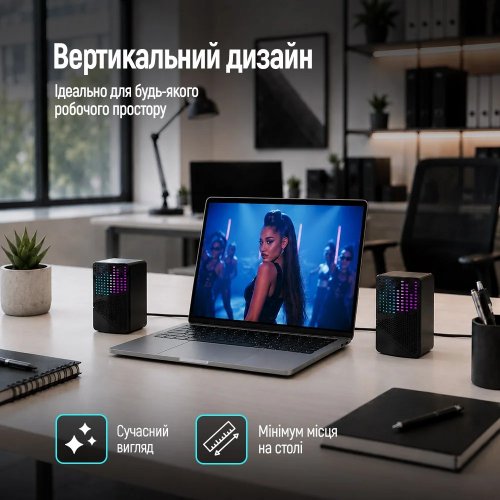 Акустична система ColorWay SoundWave 2.0 RGB USB (CW-SPU06BK) Black купити в Україні | Telemart фото