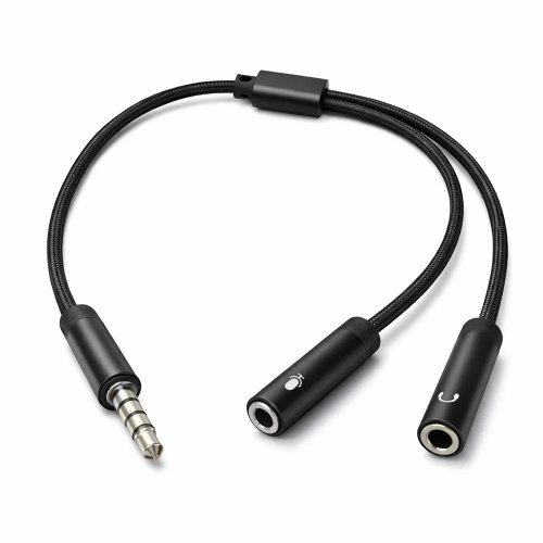 Розгалужувач ColorWay 3.5mm AM to 2 x 3.5mm AF 0.28m (CW-AD-J2FJ) Black купити в Україні | Telemart фото