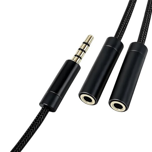Розгалужувач ColorWay 3.5mm AM to 2 x 3.5mm AF 0.28m (CW-AD-J2FJ) Black купити в Україні | Telemart фото