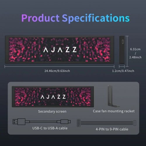 Экран Ajazz AKP02 Universal Screen 9.2" (AKP02-B) Black купить в Украине | Telemart фото