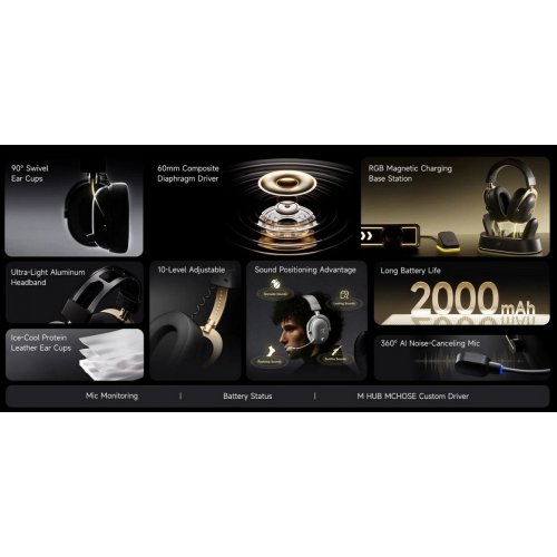 Уцінка навушники MCHOSE V9 Turbo+ Wireless (HW-V9-10) Black/Gold (Розкрита упаковка, 905922) купити в Україні | Telemart фото