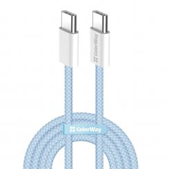 Кабель ColorWay USB Type-C to USB Type-C 60W 1m (CW-CBPDCC061-BL) Blue