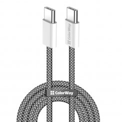 Кабель ColorWay USB Type-C to USB Type-C 60W 2m (CW-CBPDCC068-BK) Black