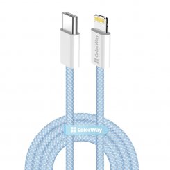 Кабель ColorWay USB Type-C to Lightning 27W 1m (CW-CBPDCL061-BL) Blue