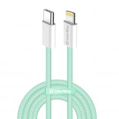 Кабель ColorWay USB Type-C to Lightning 27W 1m (CW-CBPDCL061-G) Green