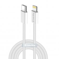 Кабель ColorWay USB Type-C to Lightning 27W 1m (CW-CBPDCL061-GR) Grey