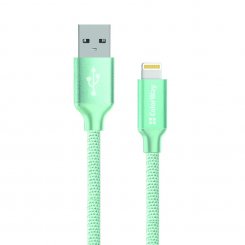 Кабель ColorWay USB to Lightning 2.1A 1m (CW-CBUL004-MT) Mint