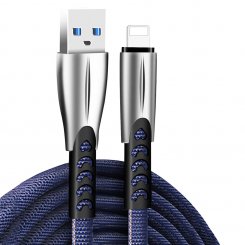 Кабель ColorWay USB to Lightning 2.4A 1m (CW-CBUL010-BL) Blue