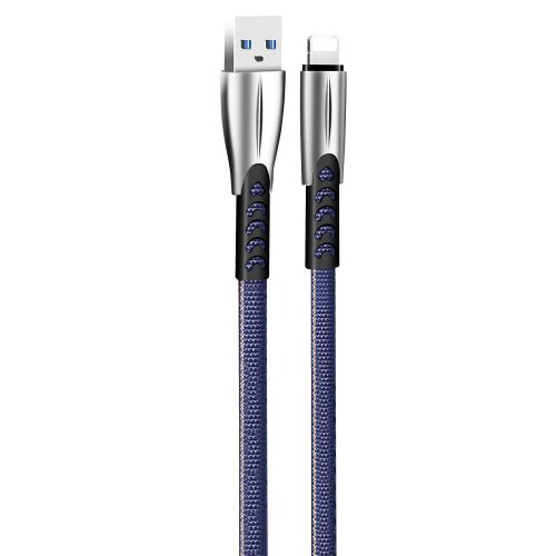 Кабель ColorWay USB to Lightning 2.4A 1m (CW-CBUL010-BL) Blue купити в Україні | Telemart фото