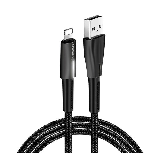 Кабель ColorWay USB to Lightning 2.4A 1m (CW-CBUL035-BK) Black купити в Україні | Telemart фото