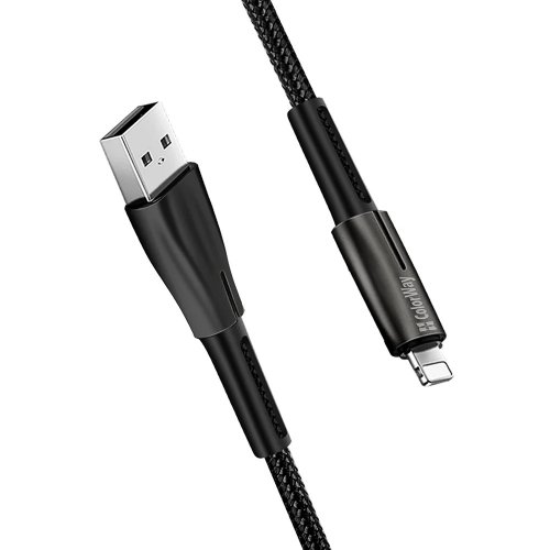 Кабель ColorWay USB to Lightning 2.4A 1m (CW-CBUL035-BK) Black купити в Україні | Telemart фото