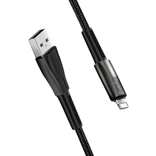 Кабель ColorWay USB to Lightning 2.4A 1m (CW-CBUL035-BK) Black купити в Україні | Telemart фото