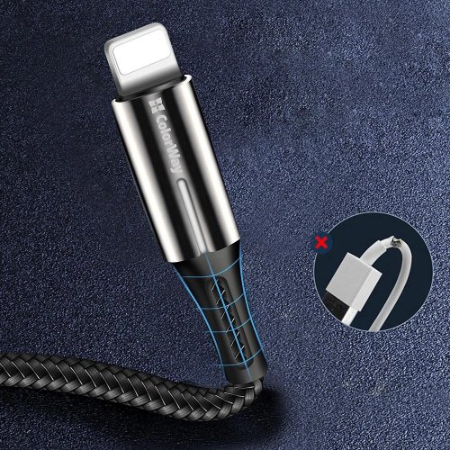 Кабель ColorWay USB to Lightning 2.4A 1m (CW-CBUL035-BK) Black купити в Україні | Telemart фото